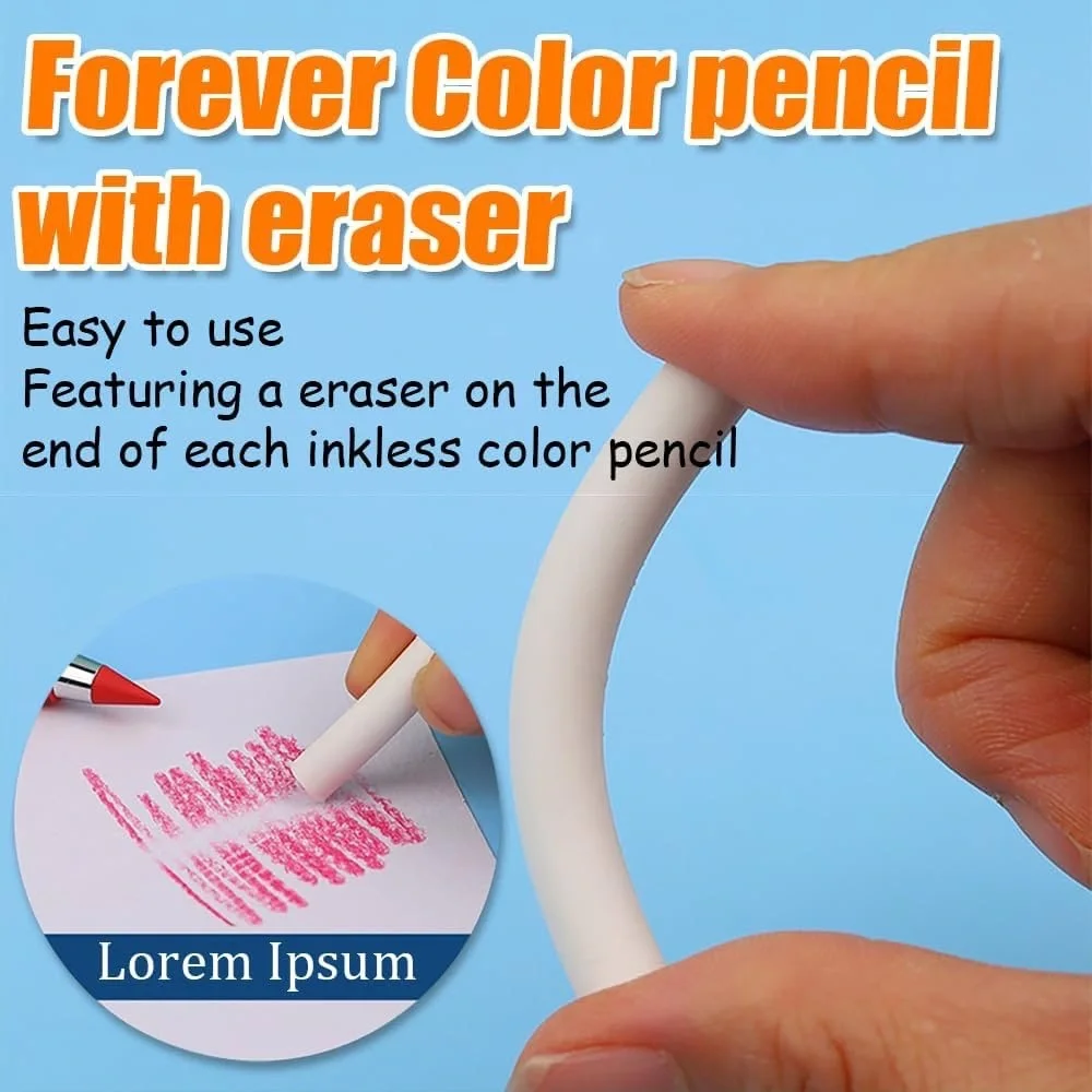 Set of Four colored pencils Assorted Colors